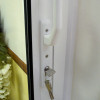 Handle in locked position.